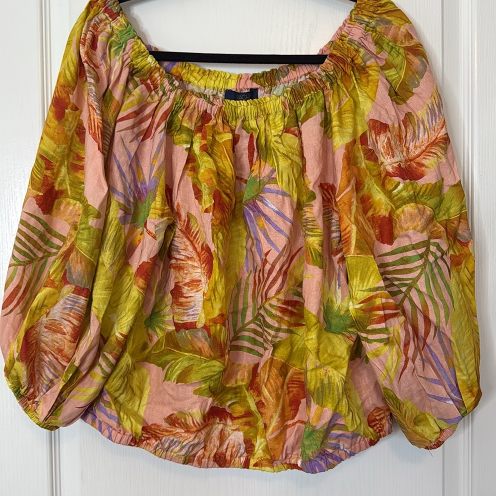 Rachel Rachel Roy Off Shoulder Linen Blend Top XL - Picture 4 of 12